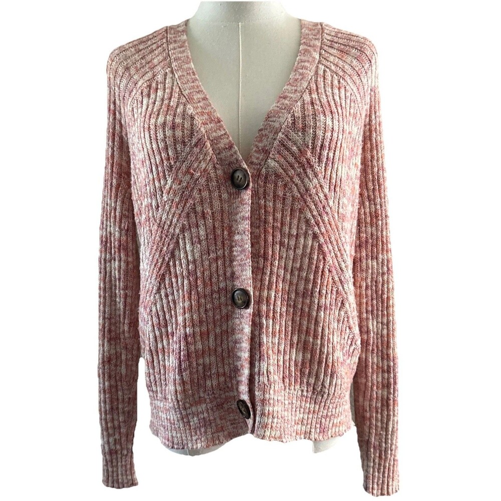 Vintage 90s Y2K Multi Color Button Front Cardigan Sweater Size S